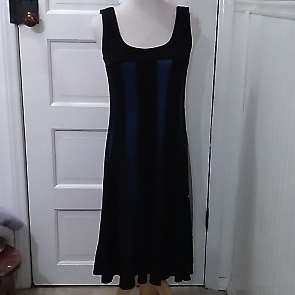R&M Richard's 6 black blue formal prom dress layered